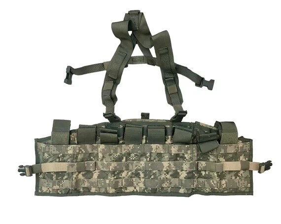USGI Molle Military Tactical Assault Panel TAP Chest Rig ACU w/Harness