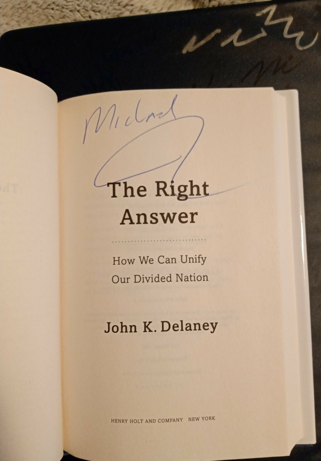 John Delaney 2020 Presidental Candidate Signed book