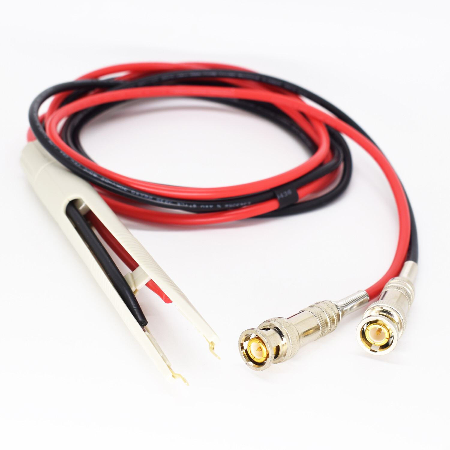 1pair 1.5M/5ft BNC Male To Long Jaw SMD LCR Meter Flat Clip Probe Test Cable