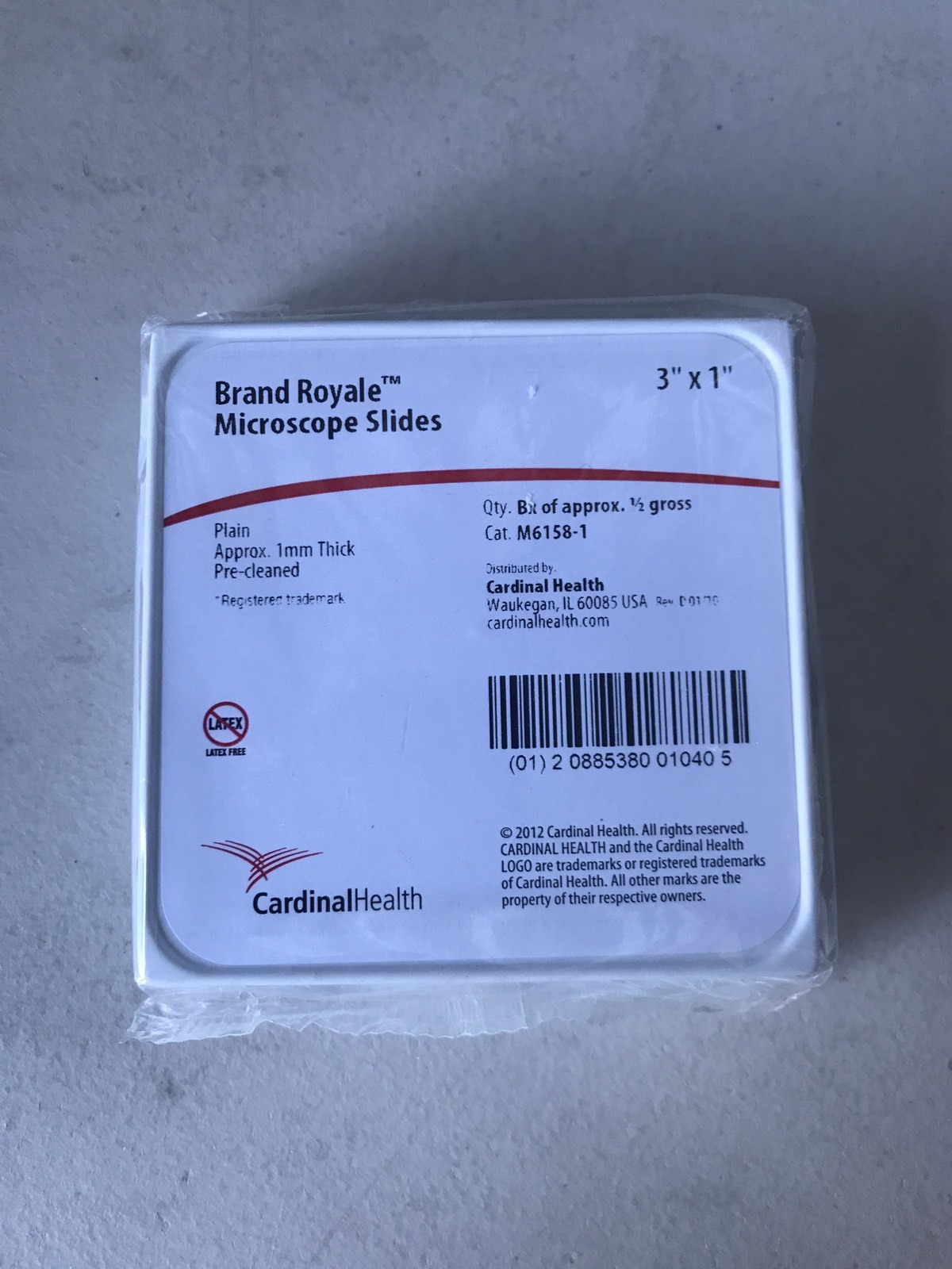 Cardinal Health M6158-1 Microscope Slides 1MM Thick NEW SEALED PACK