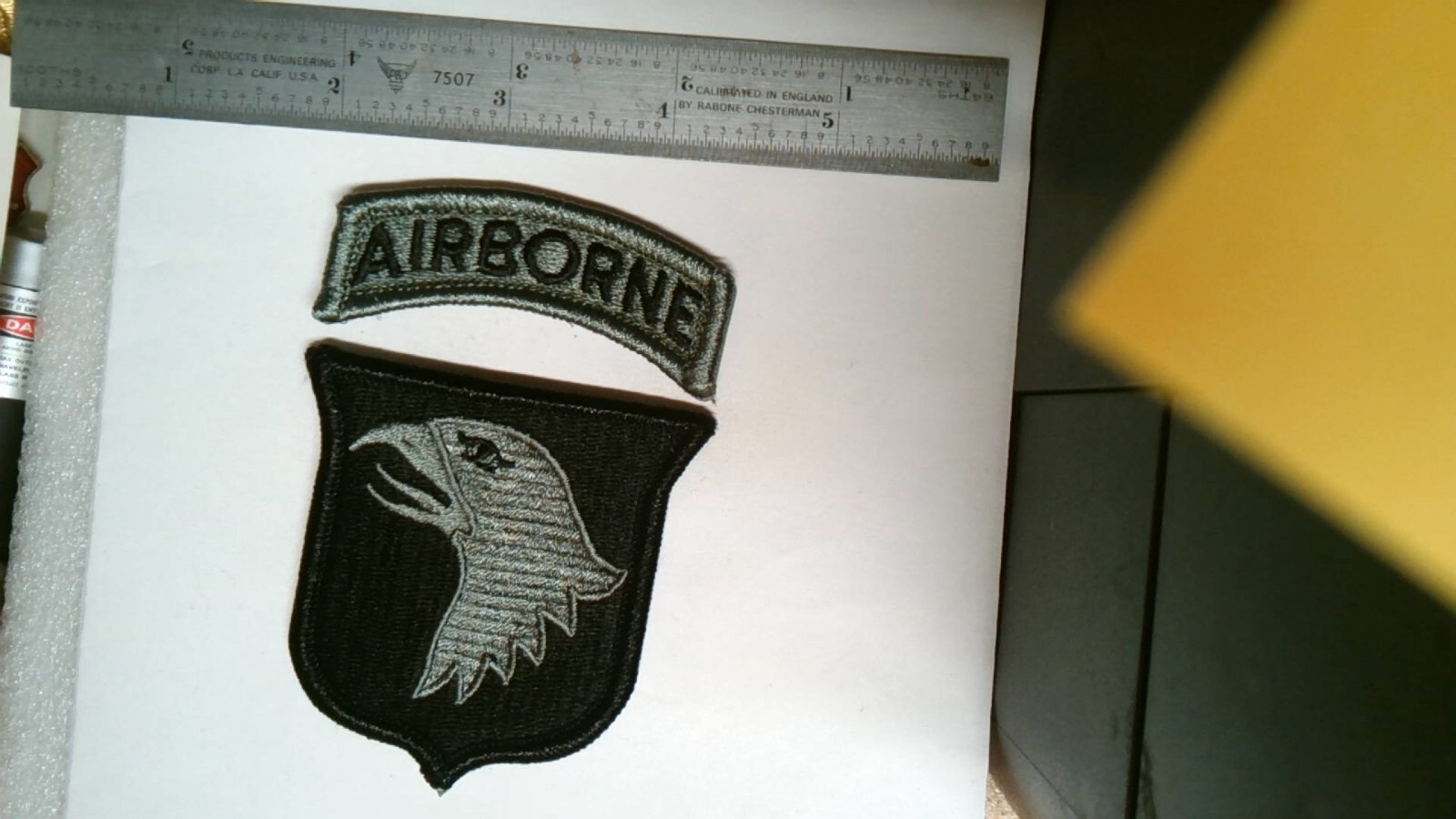 MILITARY PATCH SET 101ST AIRBORNE DIVISION ACU HOOK AND LOOP WITH AIRBORNE TAB