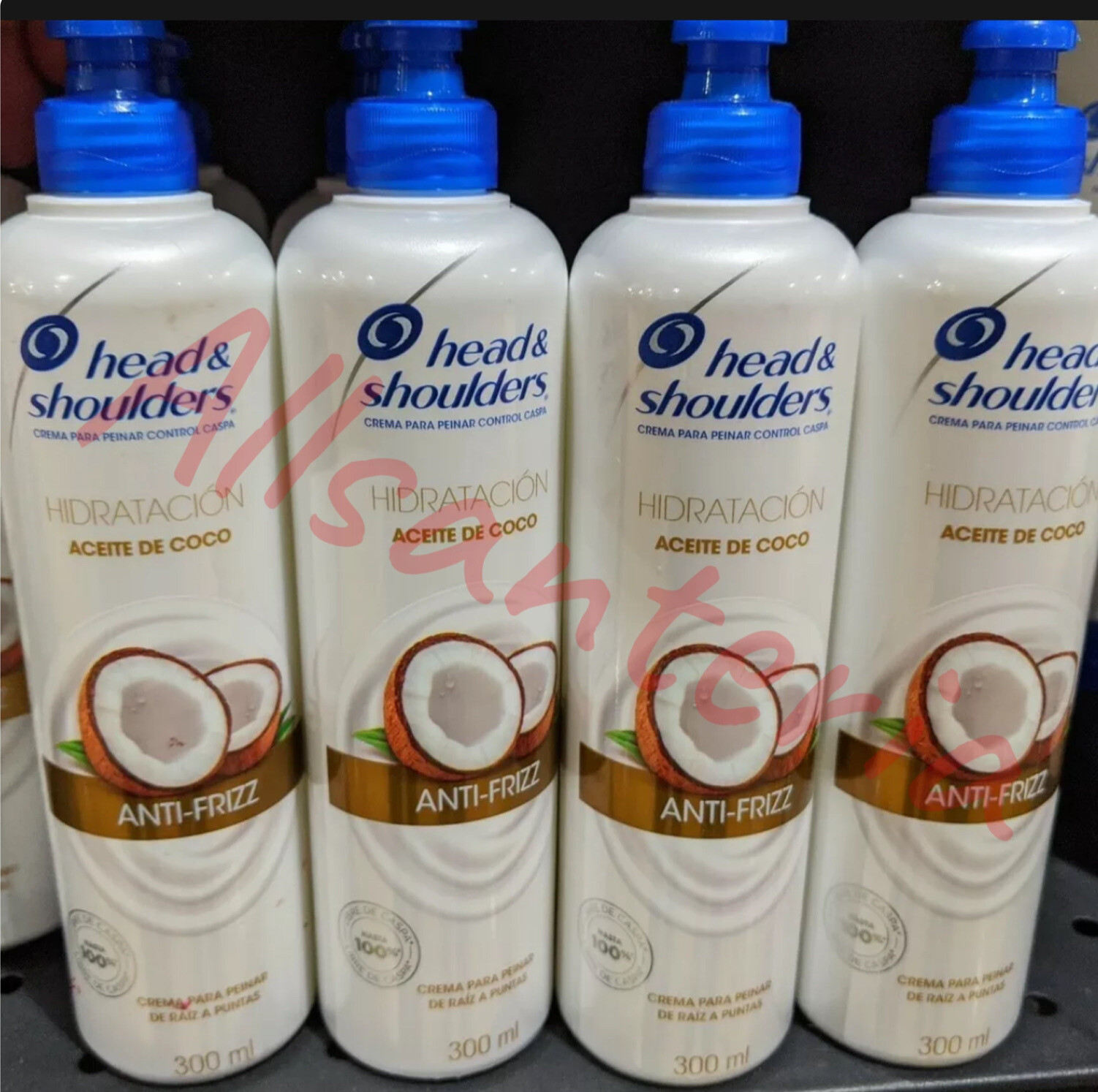 X4 Head & Shoulders Hidratacion Aceite de Coco CREMA PARA PEINAR 300ml ea Stylin