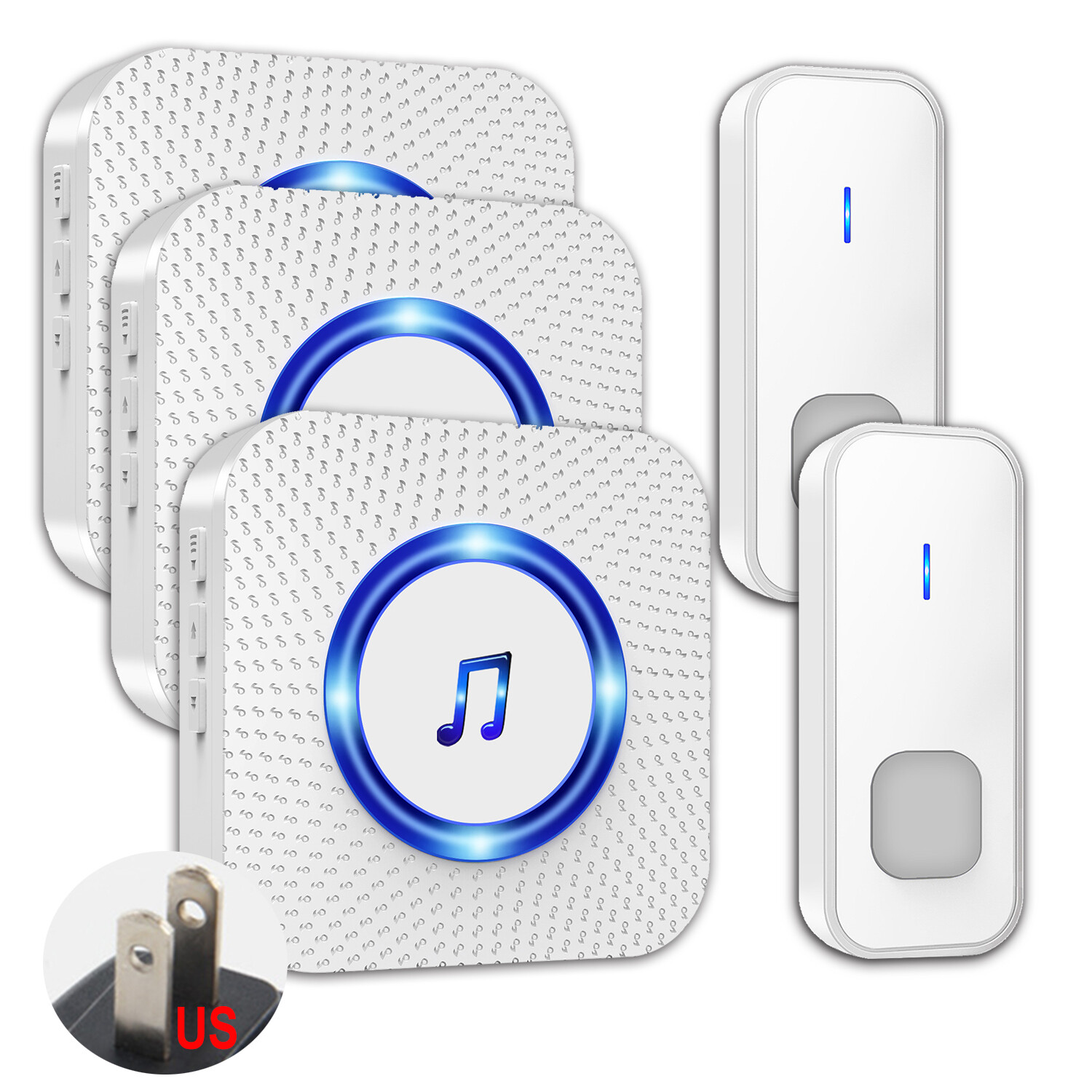 Villa double door wireless doorbell call waterproof button call three ringers
