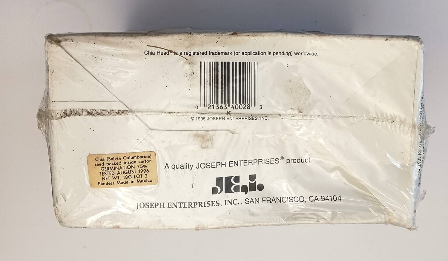 Retro 1996 Chia Head Chia Kid New Unopened Box