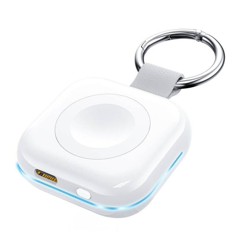 Portable Watch Charger for Apple Watch Series 9,Portable Magnetic iWatch White