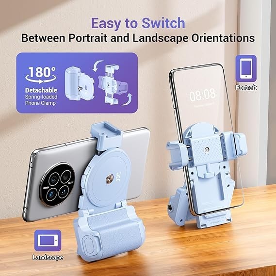 JJC Phone Camera Grip with Wireless Remote Smartphone Grip Handle with Adjustab