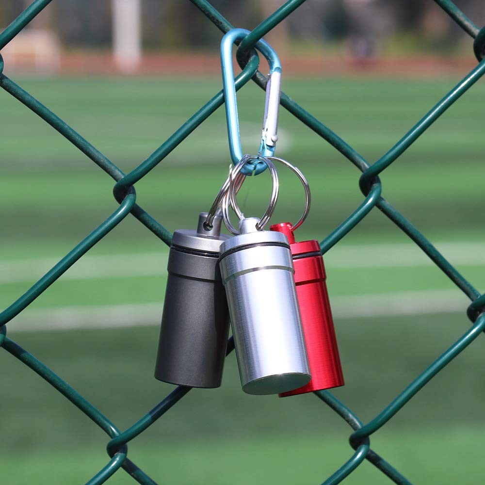 3 Packs Waterproof Aluminum Pill Fob Container, Nitro Bottle Holder Nitroglyc...
