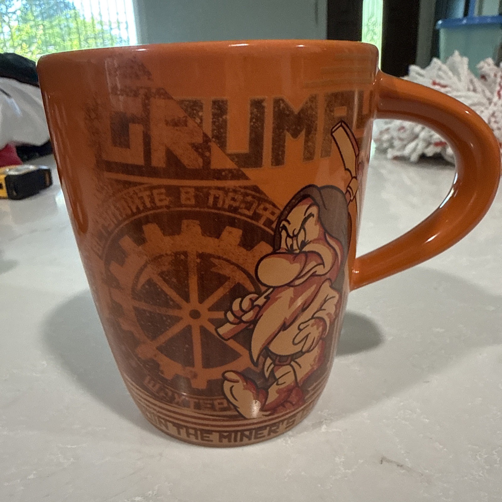 Disney Store Grumpy Mug Orange Microwave Dishwasher Safe Disney Franchise