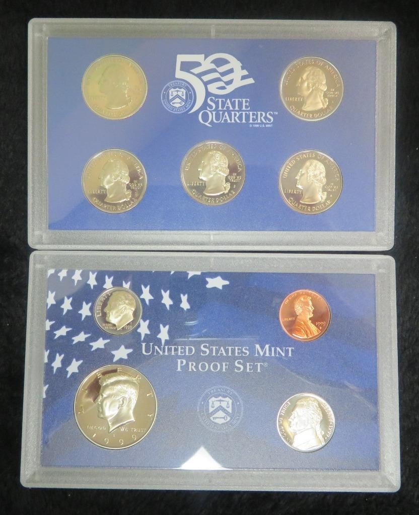1999 Proof Set * 9 Coins * Great Birthday Gift * No Box or COA *