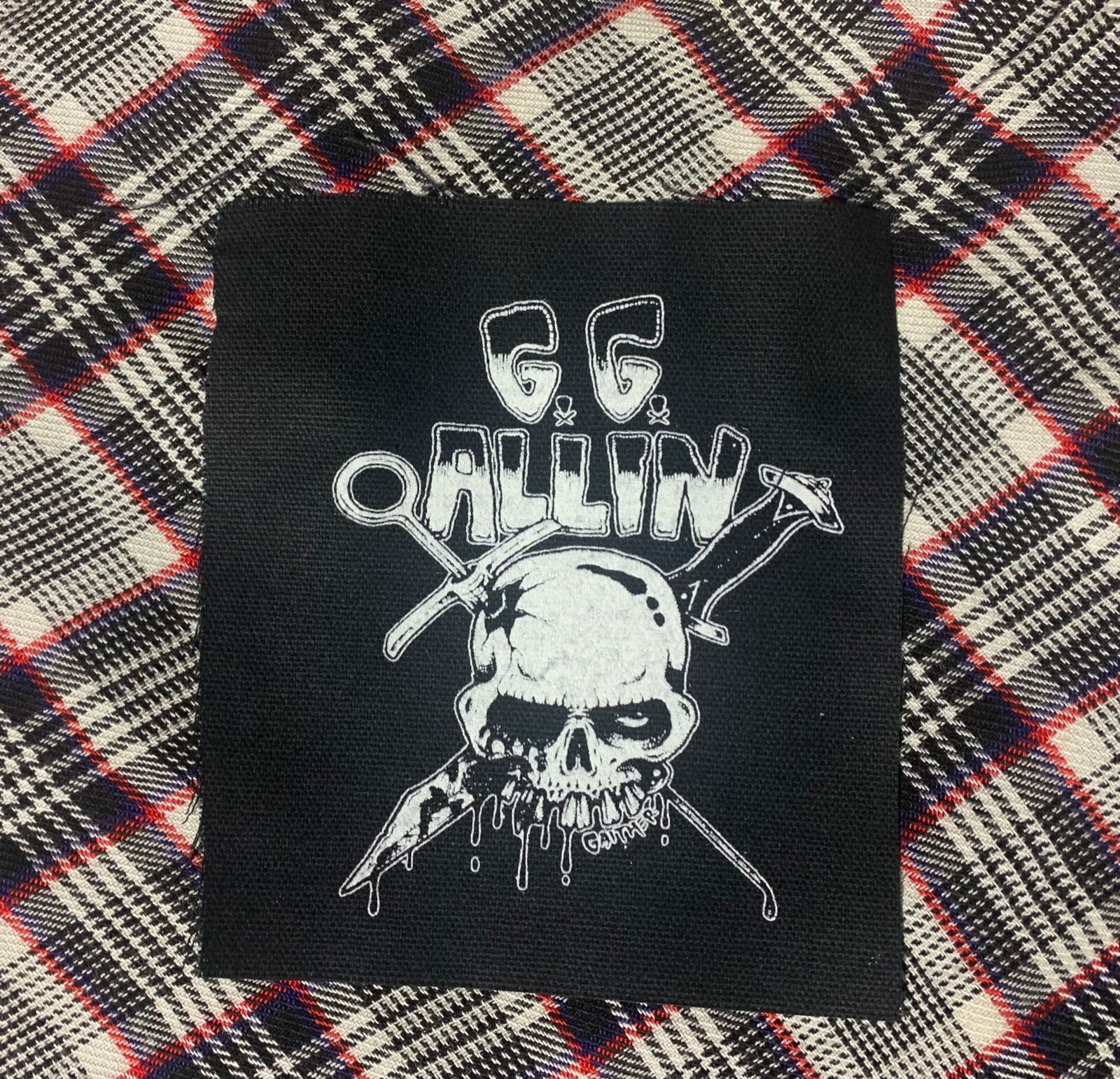 GG Allin "Skull"  Patch- Punk Crust Leftover Crack Anti Racist Action