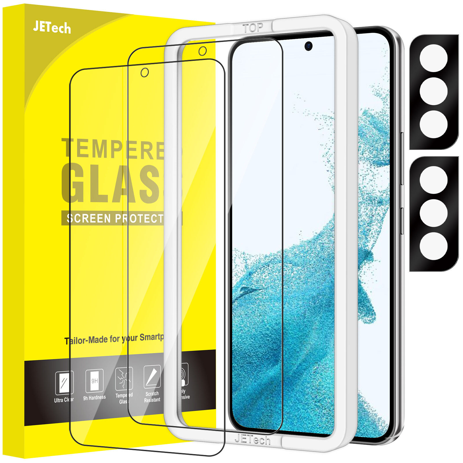 Screen Protector for Samsung Galaxy S22 Plus 5G with Camera Lens Protector
