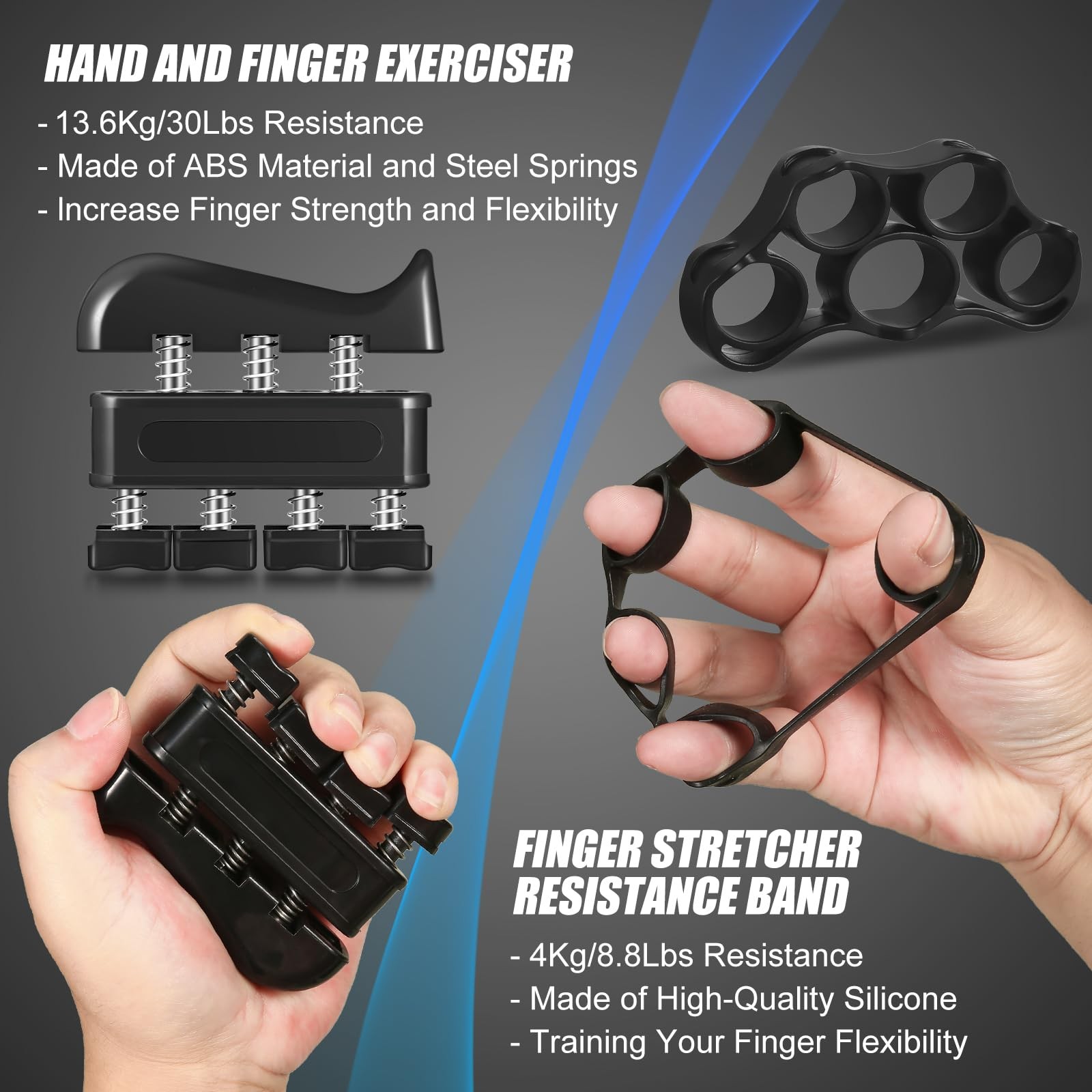 Adjustable Hand Gripper Strength Trainer Set for Grip and Forearm Strength