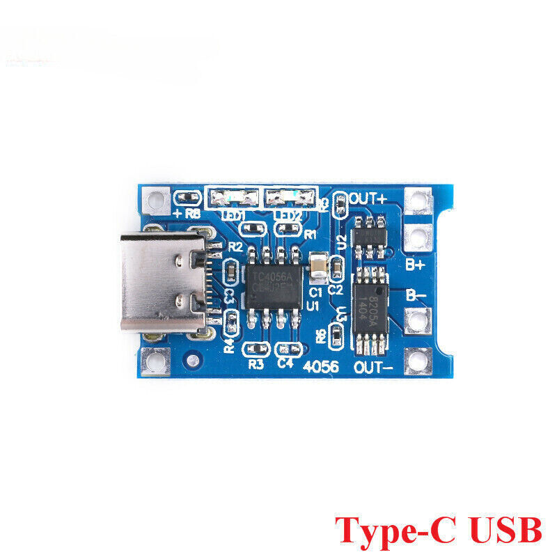 Type C USB 5V1A 18650 TP4056 Lithium Battery Charger Module Charging Board Li-on