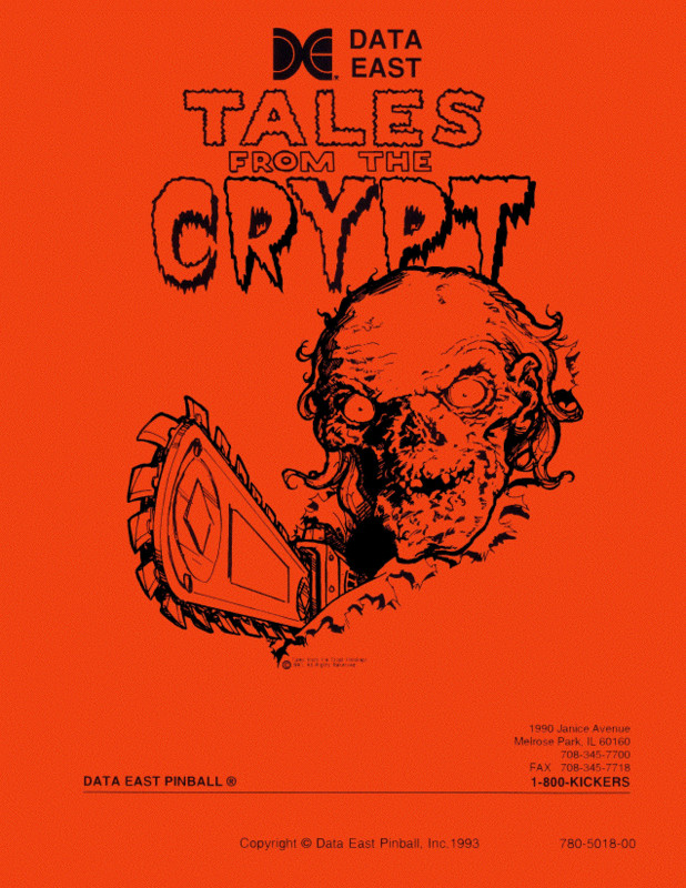 Tales from the Crypt Pinball Operations/Service/Repair/Troubleshooting Manua zD