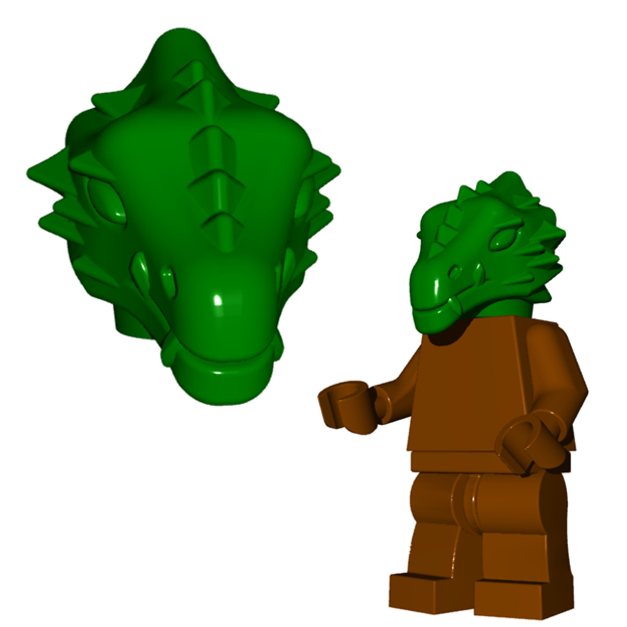 Custom Dragonman Head for Minifigures Castle -Pick your Color! NEW