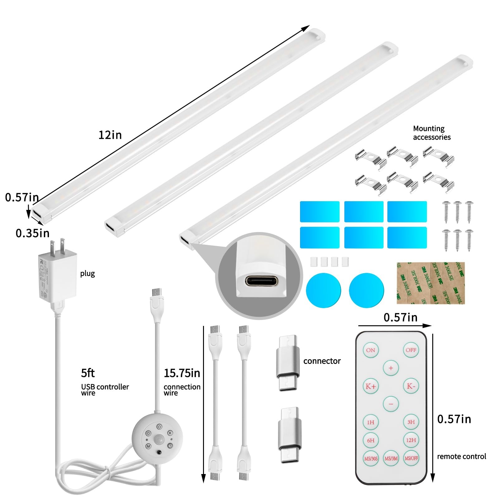 LED Cabinet Light Bars Motion Sensor Dimmable Lights Kitchen Closet Shelf