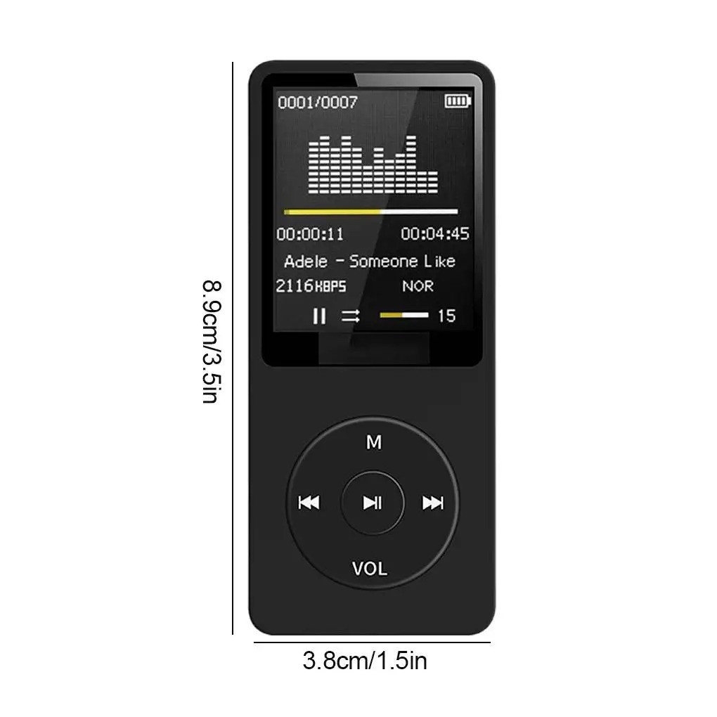 Portable MP3 Player Lossless Music Player Rechargeable Voice Recorder Micro SD