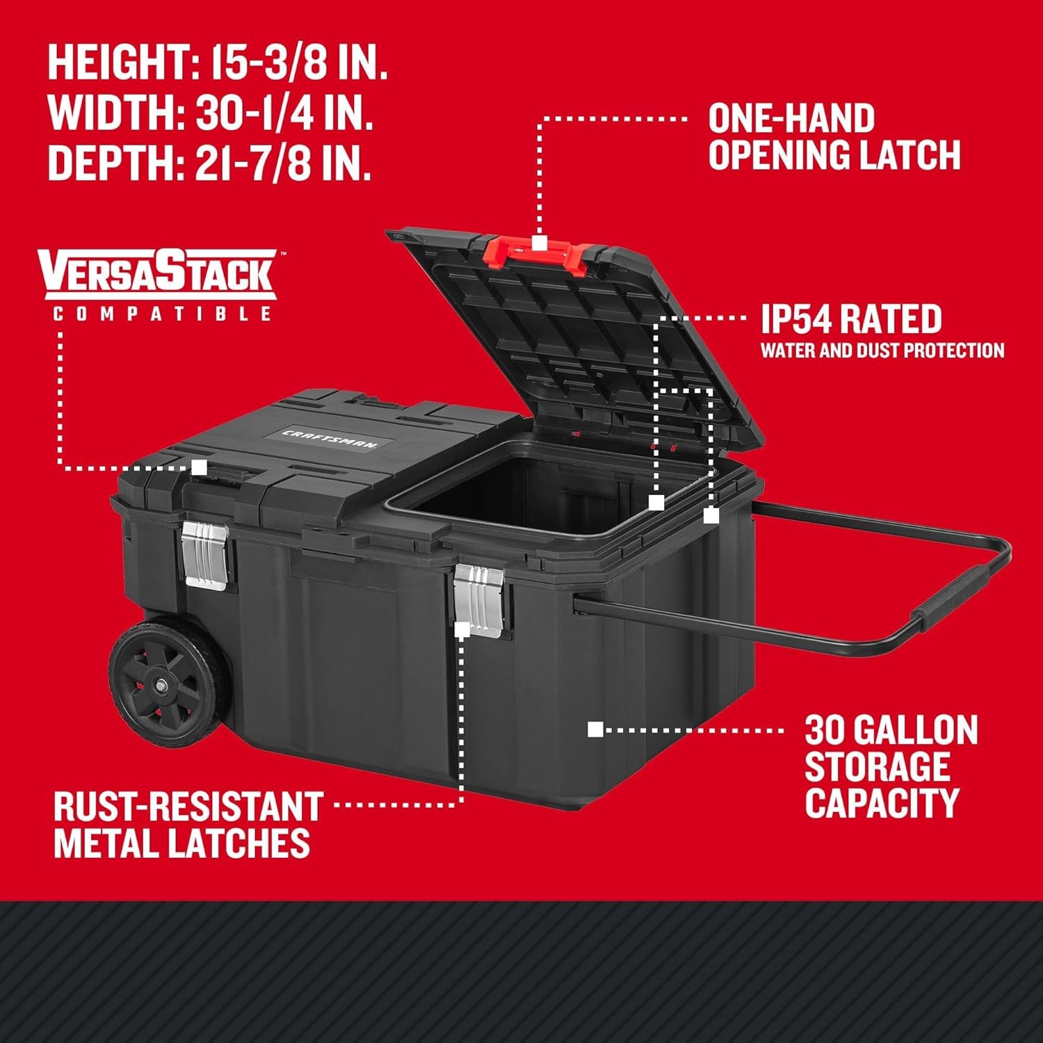 VERSASTACK 30 Gallon Quick-Access Rolling Tool Chest CMST17870)