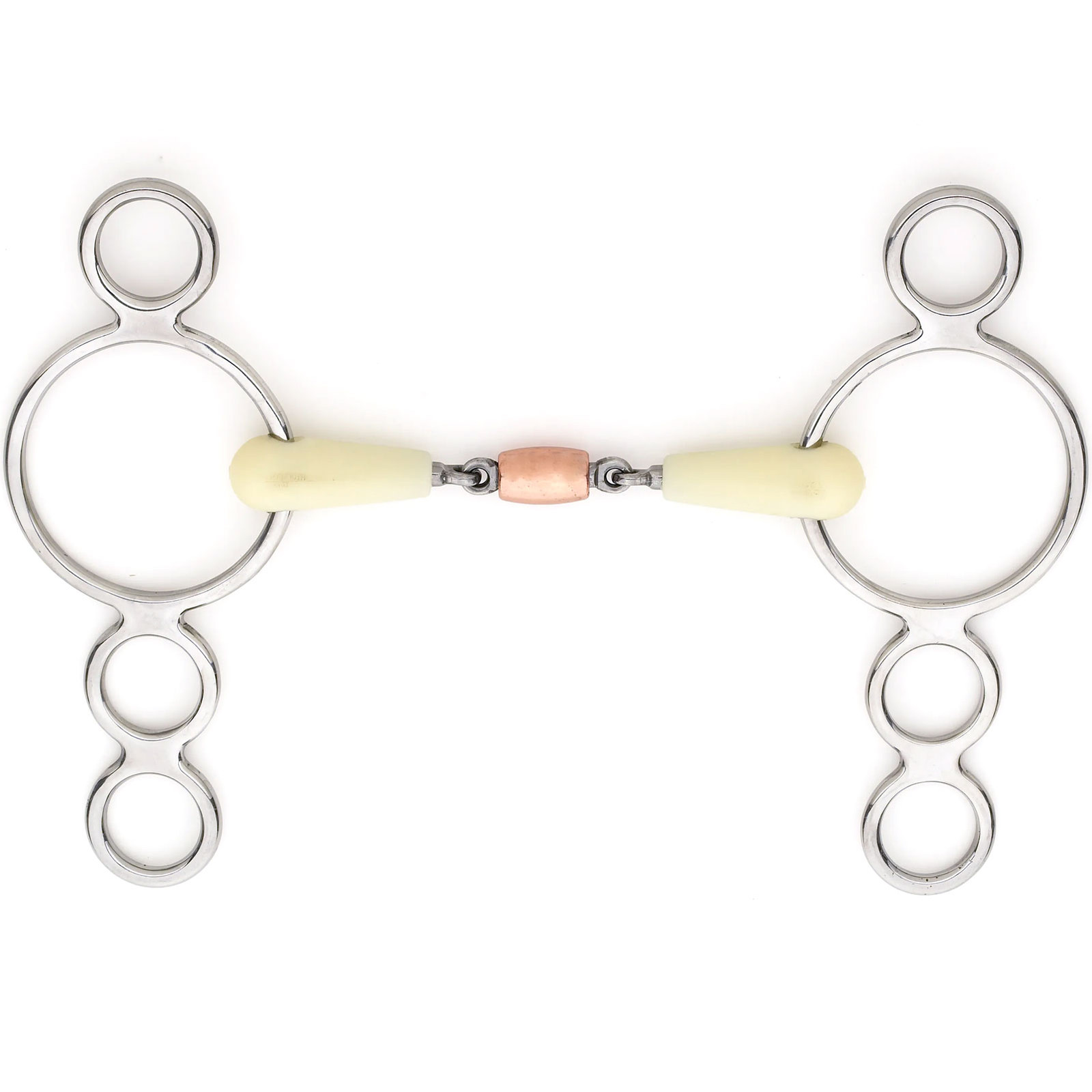 HAPPY MTH Double Jointed Copper Roll 3-Ring Gag Bit (468553SS)