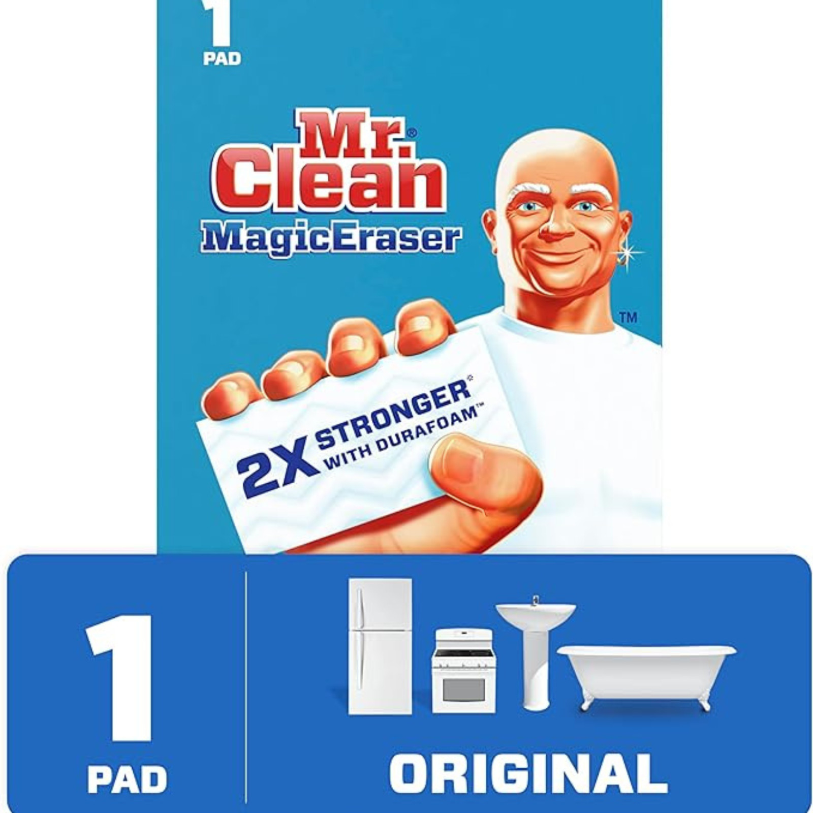 Mr. Clean Magic Eraser Original Cleaning Pad with Durafoam 1 Count Multi-Purpose