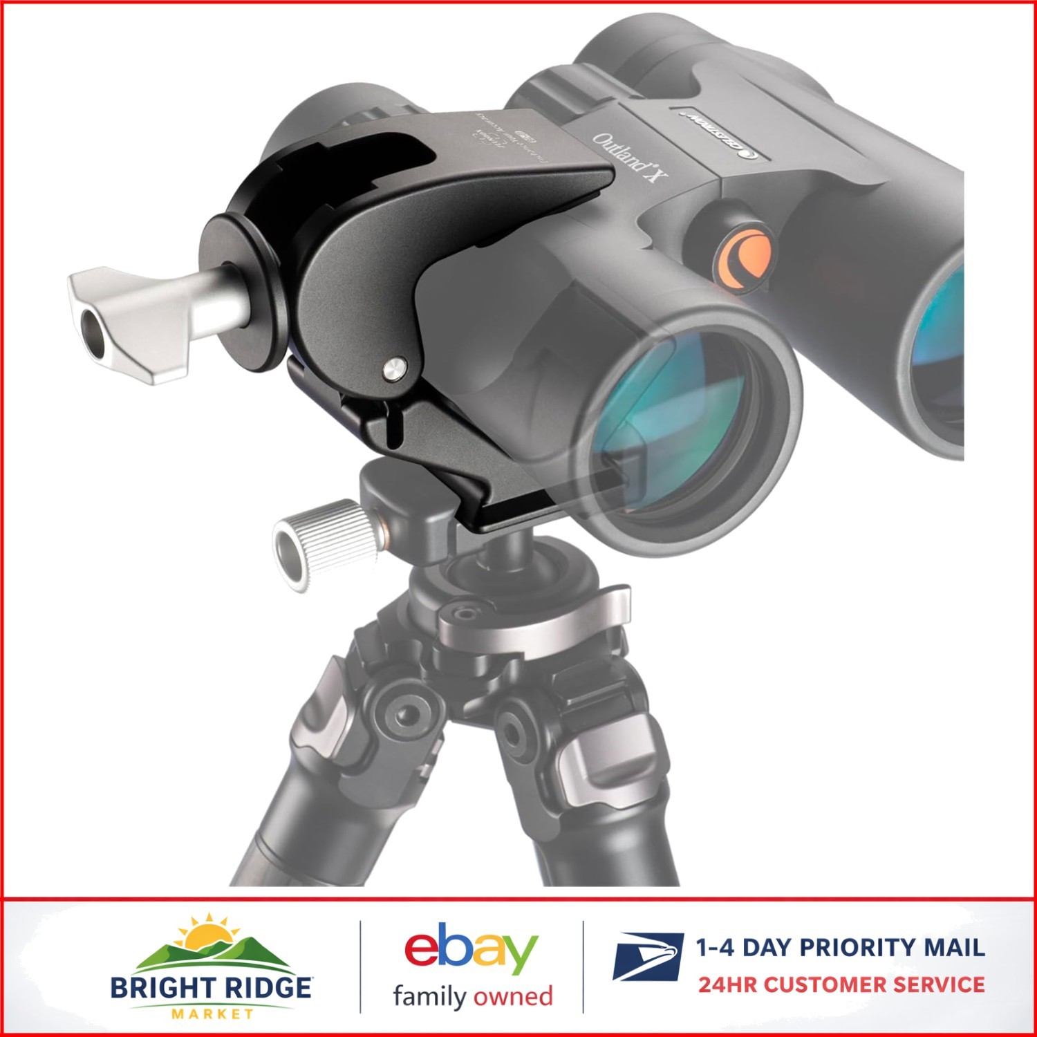 "Lightweight Aluminum Binocular Mounting Adapter for Hiking and Bird Watching",