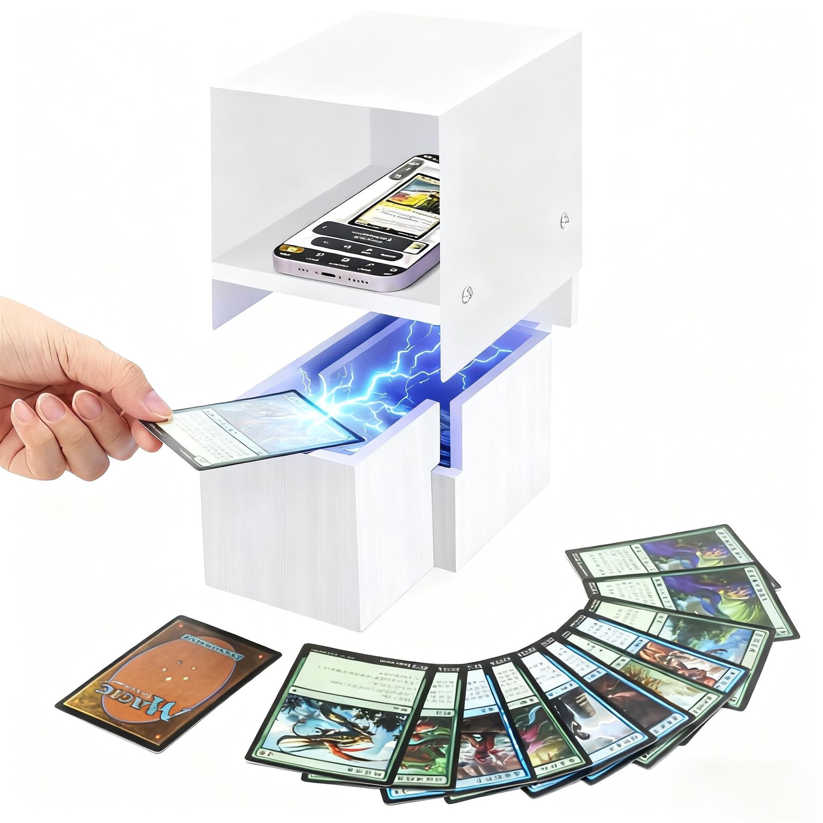 Upgraded Trading Cards Scanner, Wooden MTG Card Scanner Stand, TCG Card Sling...