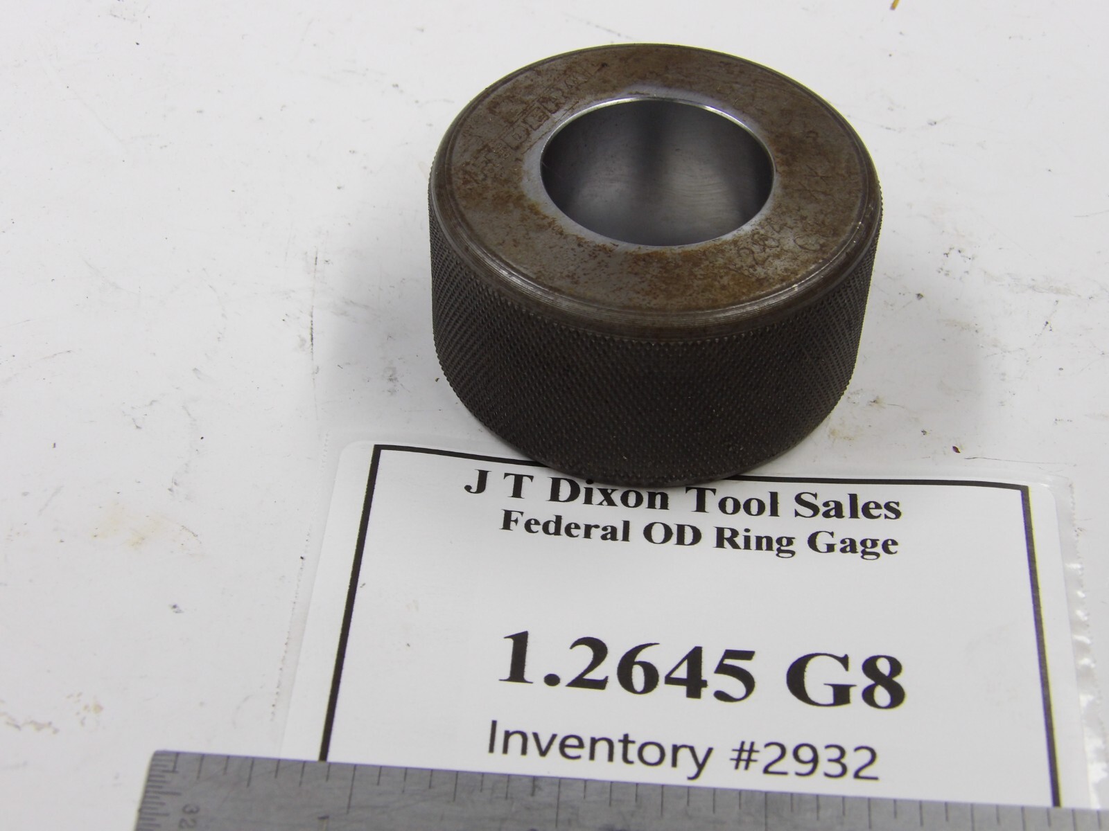 Federal Bore Gage Setting Ring 1.2645 Inch Inv#2932