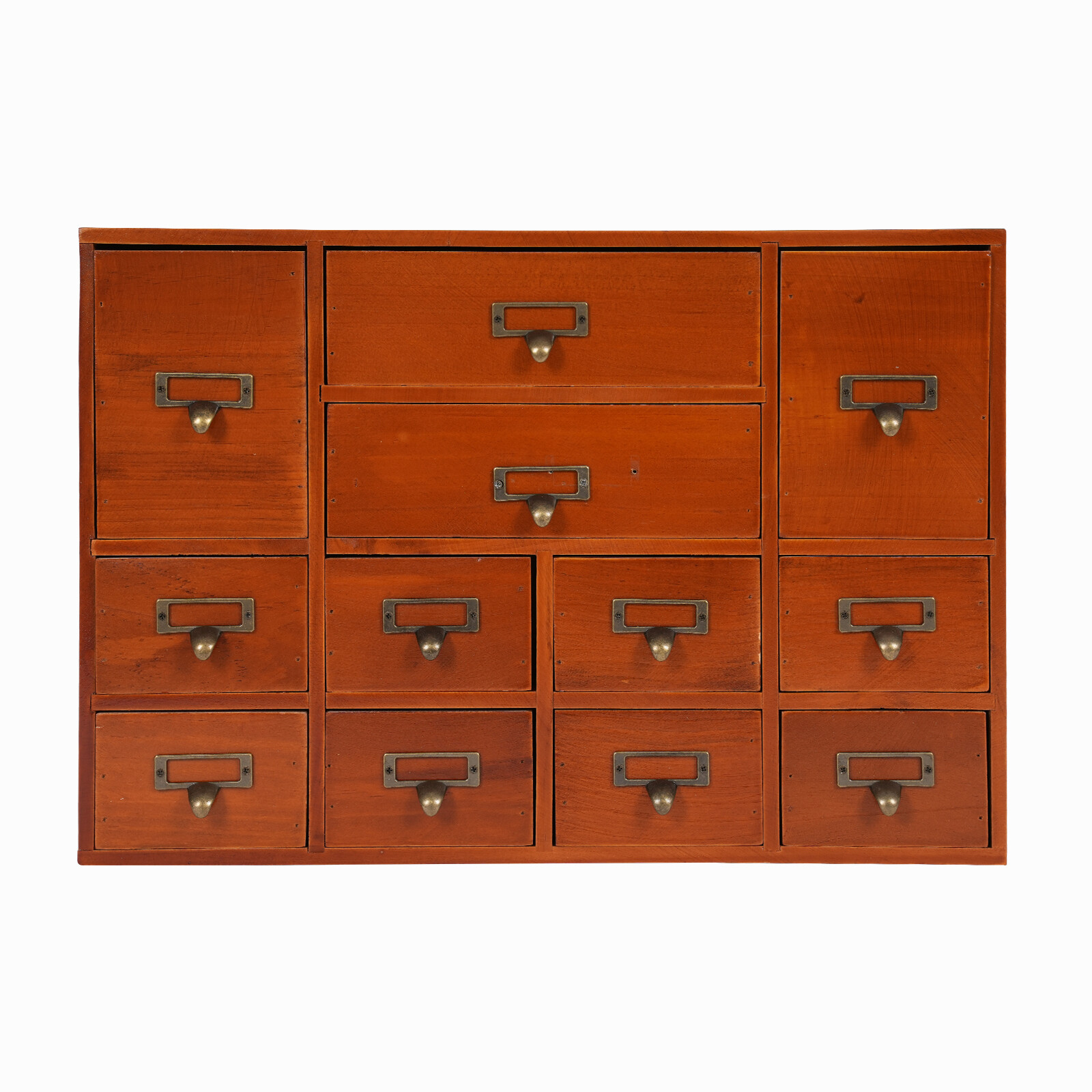 12-Drawer Wooden Desktop Organizer - Stylish Storage for Home & Office