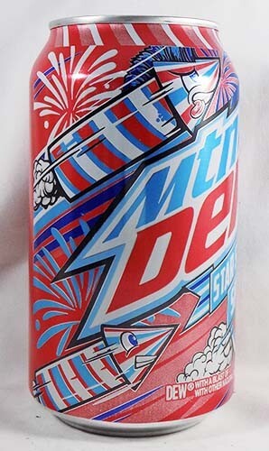 Mountain Dew Star Spangled Splash Red Berry UNOPEN EMPTY 12oz Can USA 2024 LtdEd