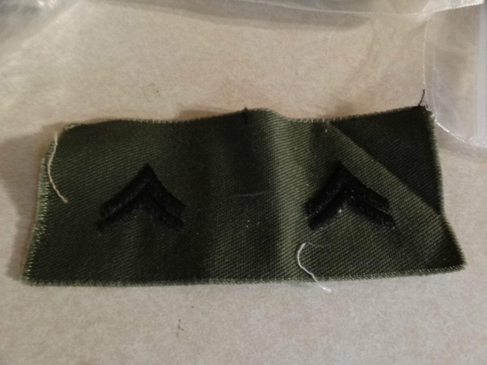 MILITARY PATCH US ARMY CLOTH RANK SET OF 2 CORPORAL E-4 SEW ON COLLAR
