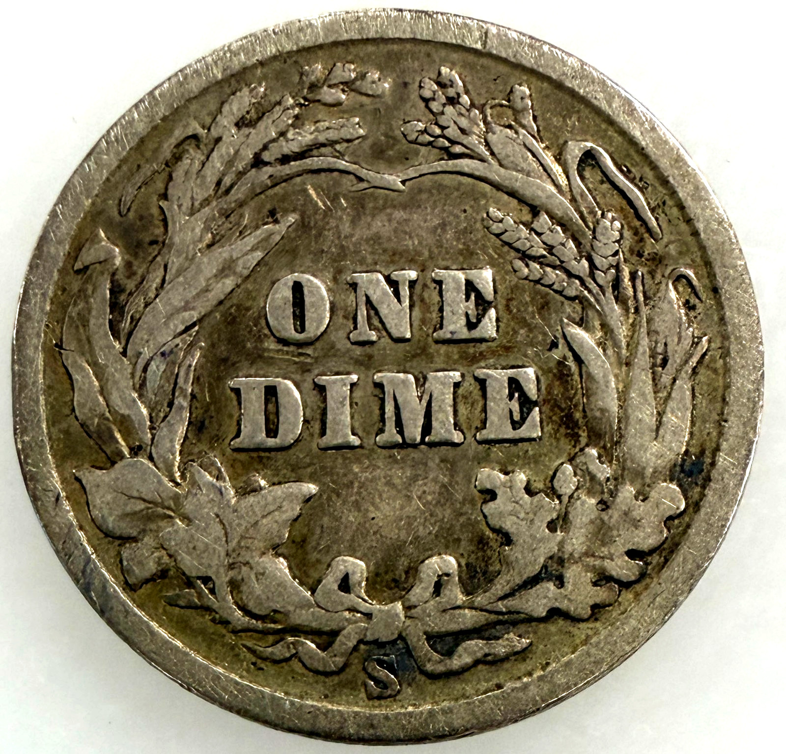 1902-S Barber Silver Dime, Fine
