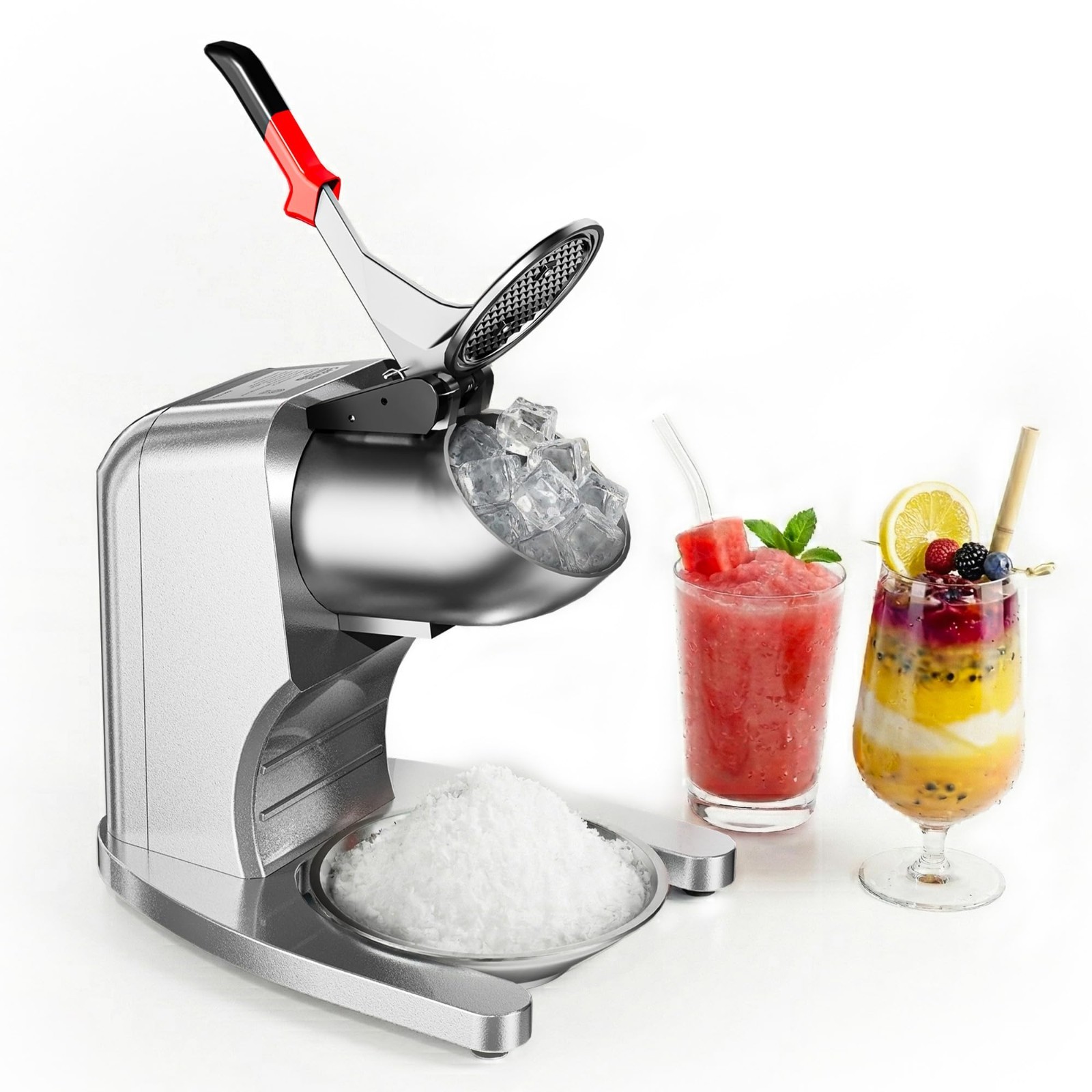 Commercial Ice Crusher 209LBS/H, 300W Electric Snow Cone Machine