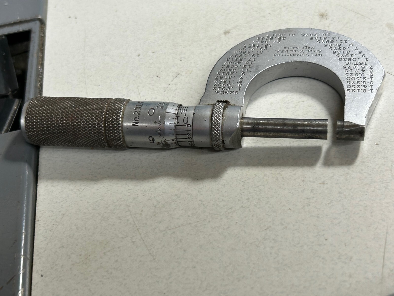 L.S. Starrett No. 231-F Outside Micrometer 0-1” Range (Made in USA)