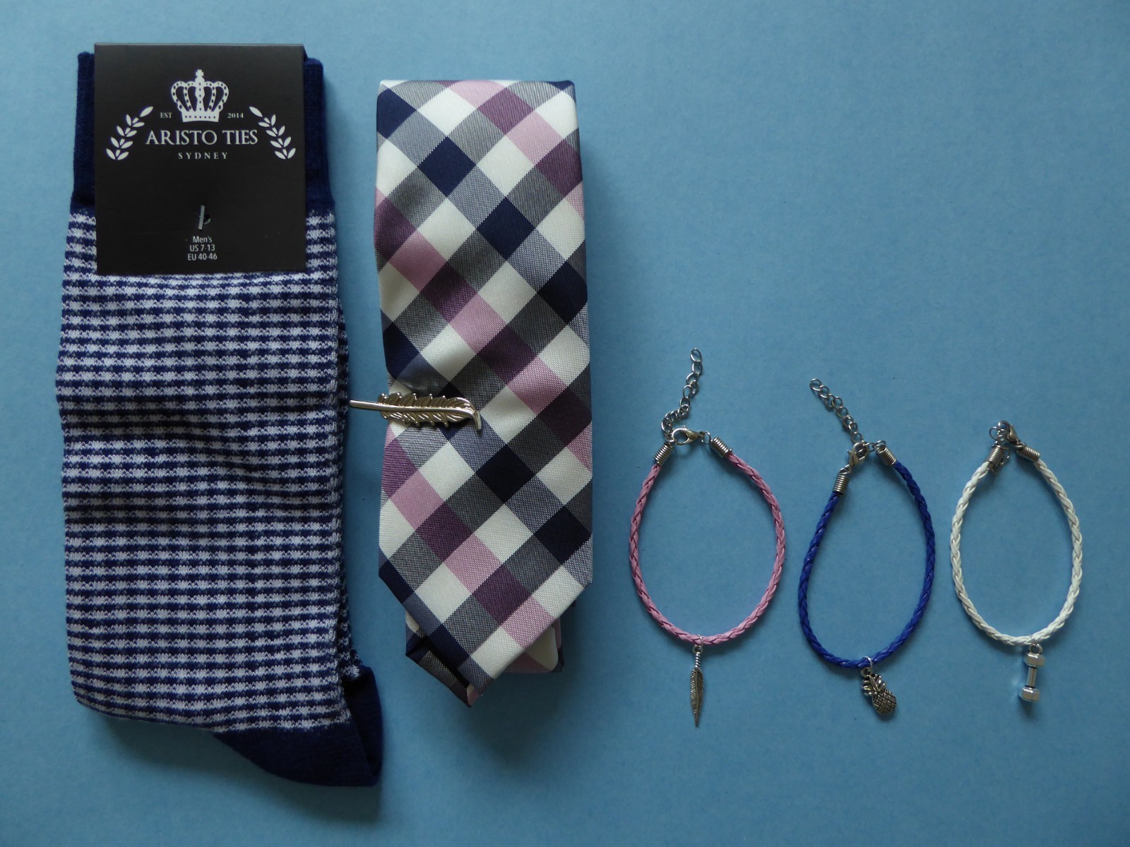 Socks + Tie + Bracelet - Men's Accessories Bedford & Broome Aristo Ties Gingham