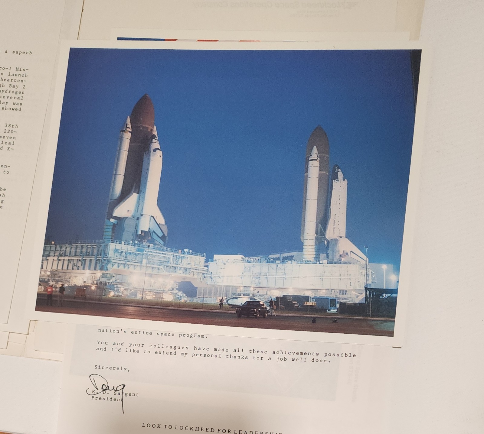 NASA Shuttle Archive Lot–Crew Portraits & Signed Lockheed Letters (STS Missions)
