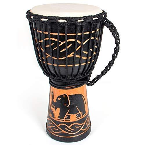 Hand-Carved African Drum 8-inch Mahogany with Goatskin Drumhead for Beginners
