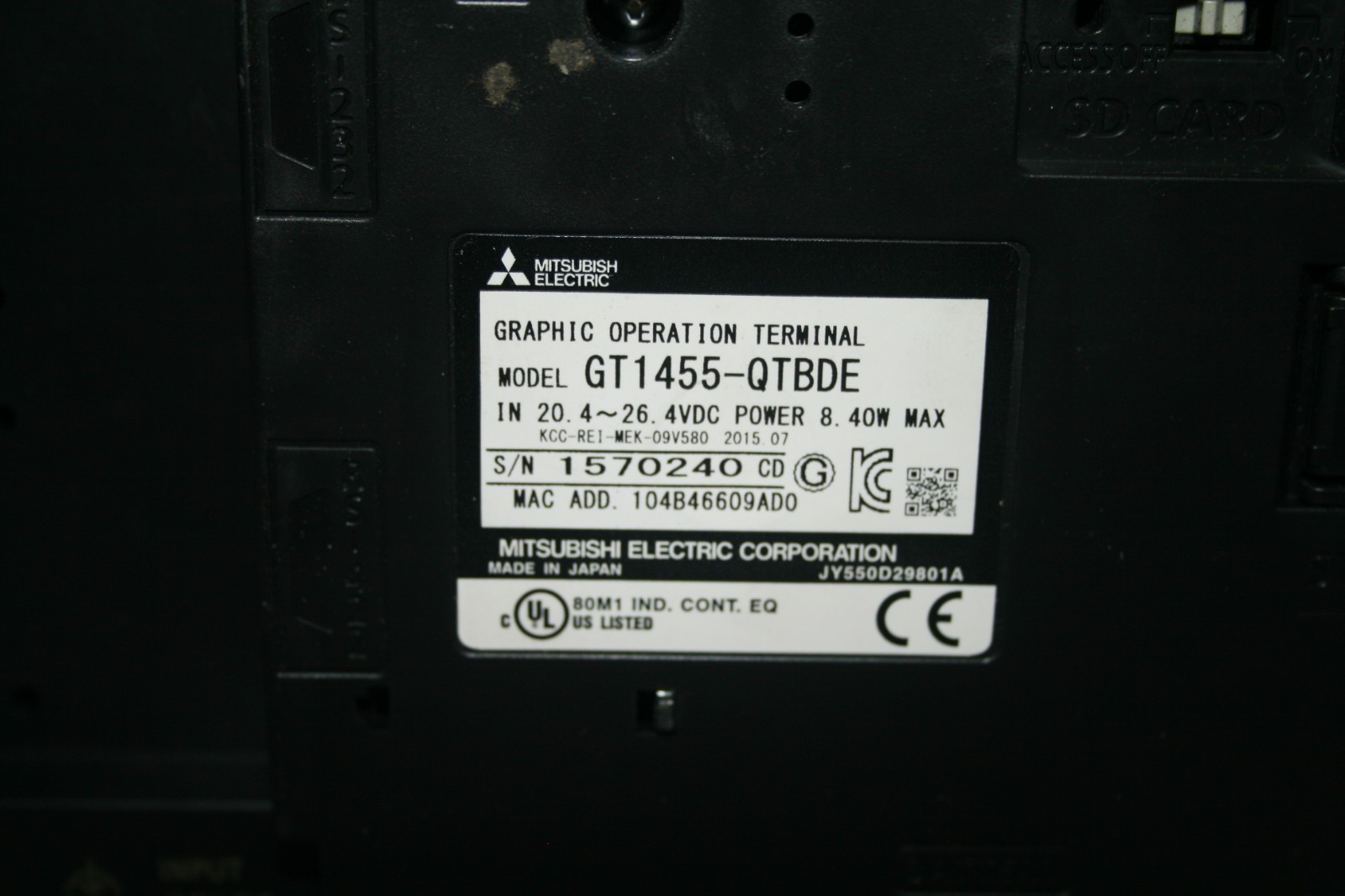 Mitsubishi Graphic Operation Terminal GT1455-QTBDE