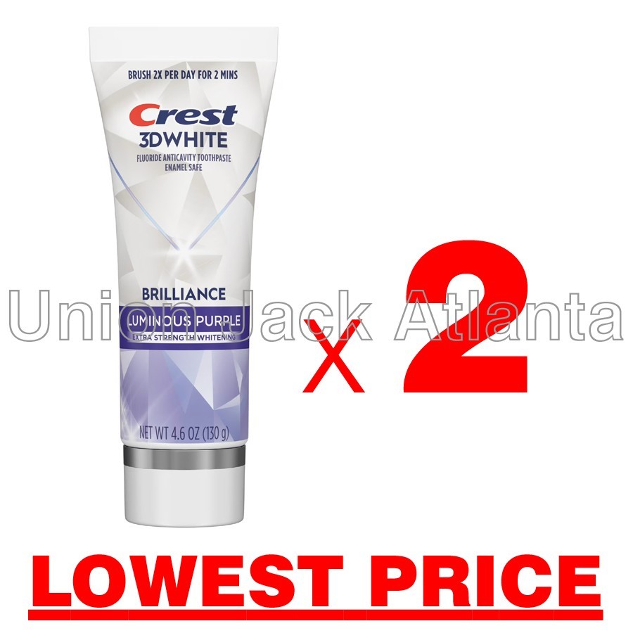 Crest 3D White Brilliance Luminous Purple (4.6oz x 2) exp 08/2028 - LOWEST PRICE