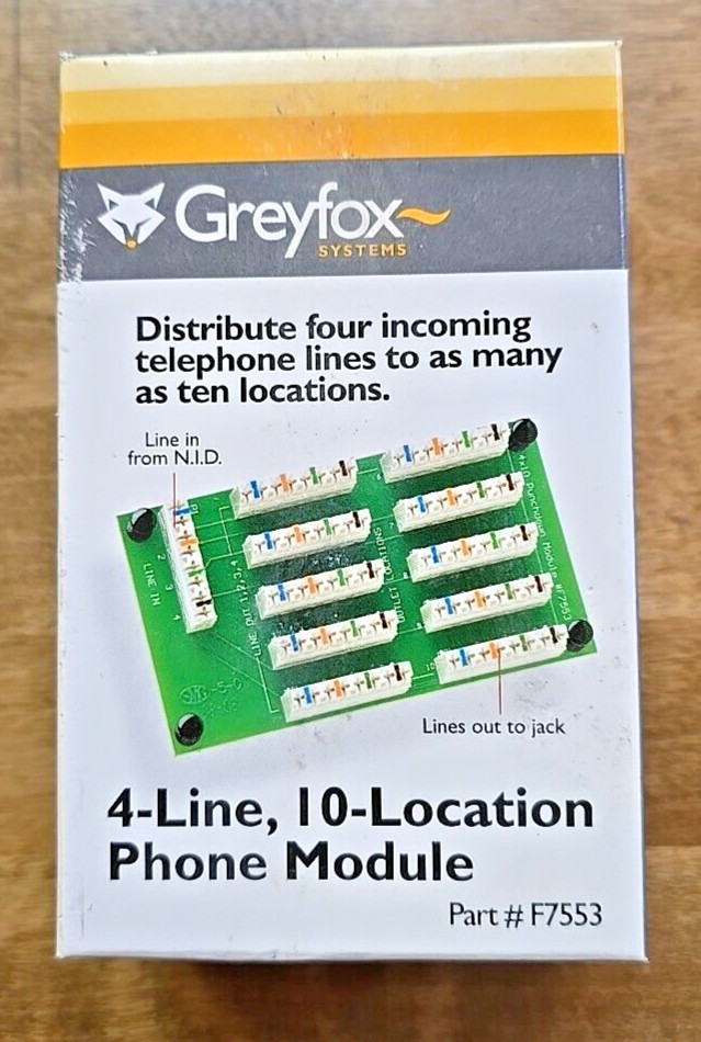 New In Box Greyfox 4-Line, 10-Location Phone Module Part# F7553