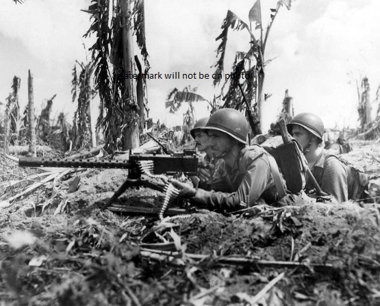 Marines and their Machine Gun on Guam 8"x 10" World War II Photo Picture #161