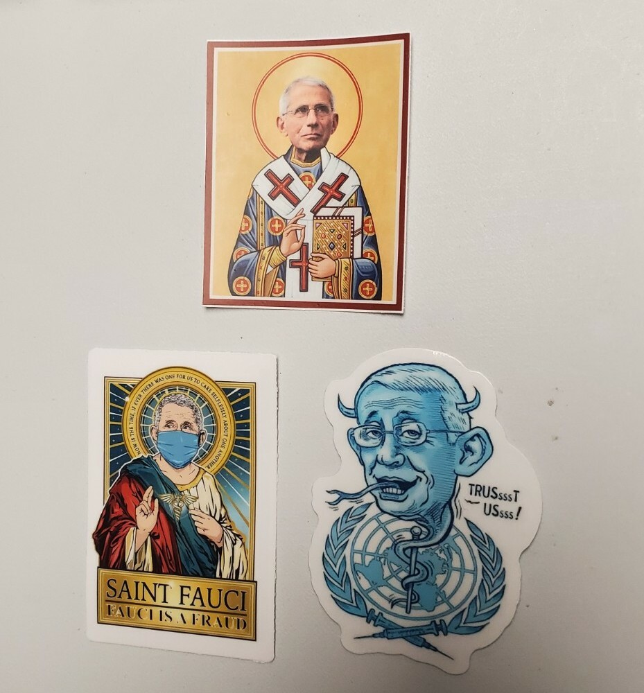 Vaccine Salesman 💉 ARREST FAUCI VARIETY PACK LOT OF 3 stickers