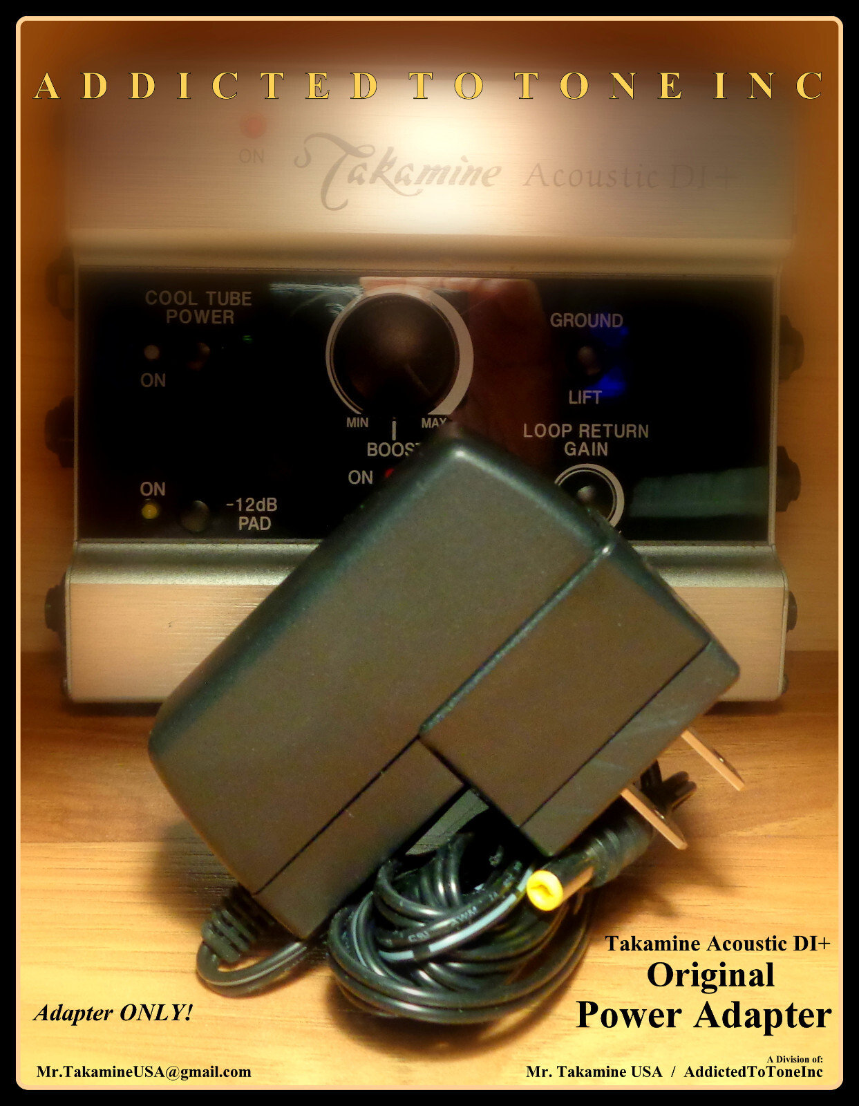 Takamine Acoustic DI+ Original Power Adapter / NOS / Adapter or Insert ONLY