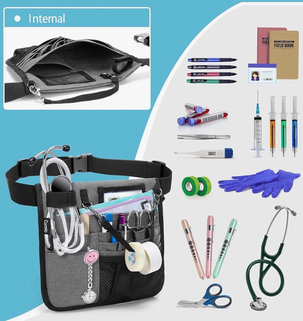 Nurses Pack Vet Tech Pack Many Pockets One Size Gray Great Condition