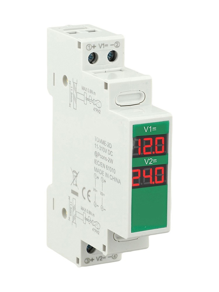 Digital Display Device for Measuring DC Voltages on For Din Rails Efficiently