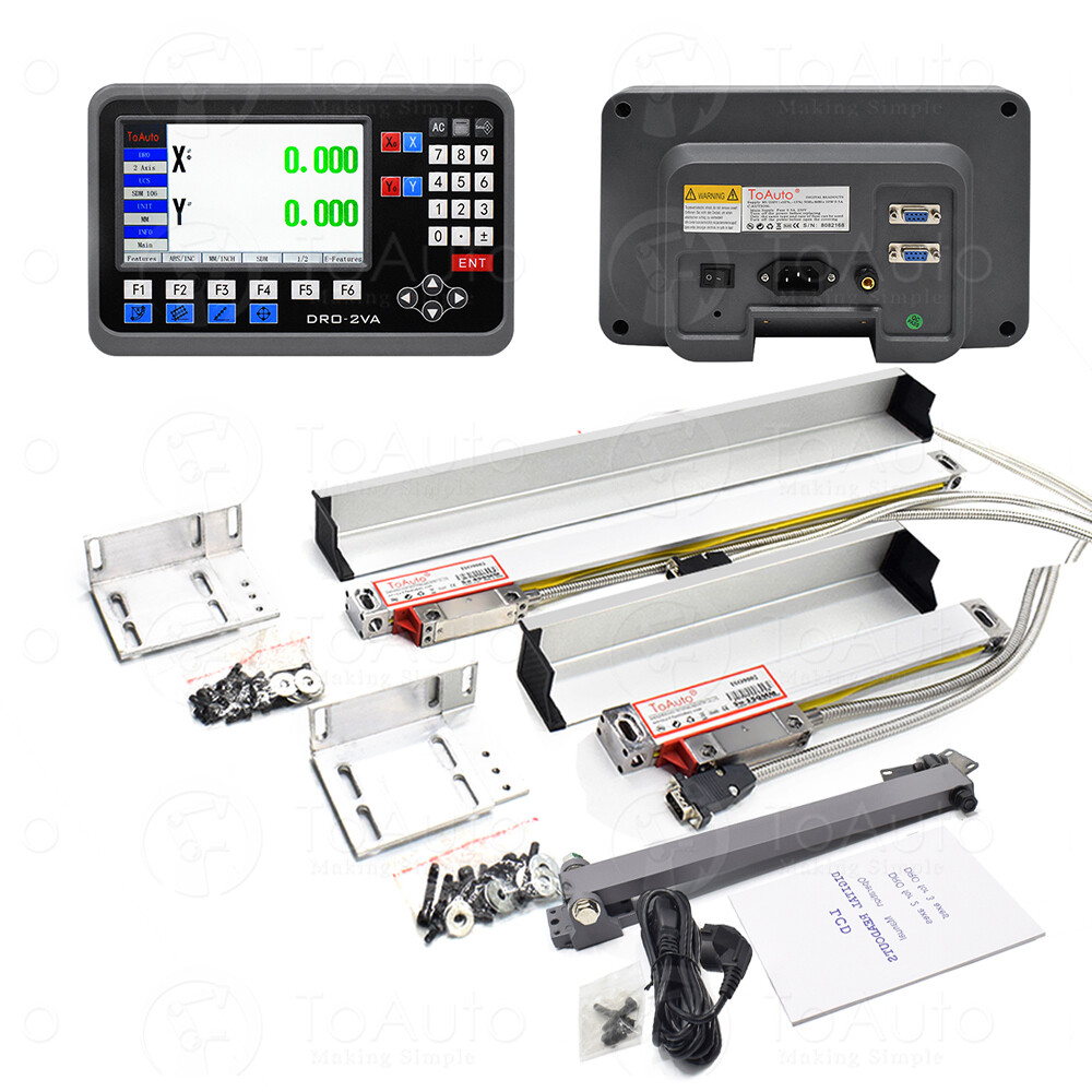 2Axis LCD DRO with 2pc Linear Scale 8" 38"(200+950mm)Digital Readout for Milling