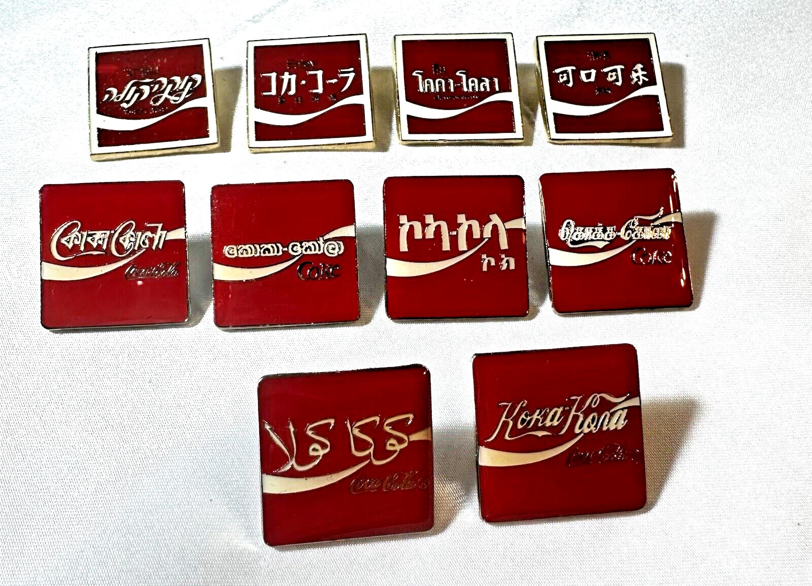 Coca Cola All Around the World Foreign Language Pins - Selection of 10