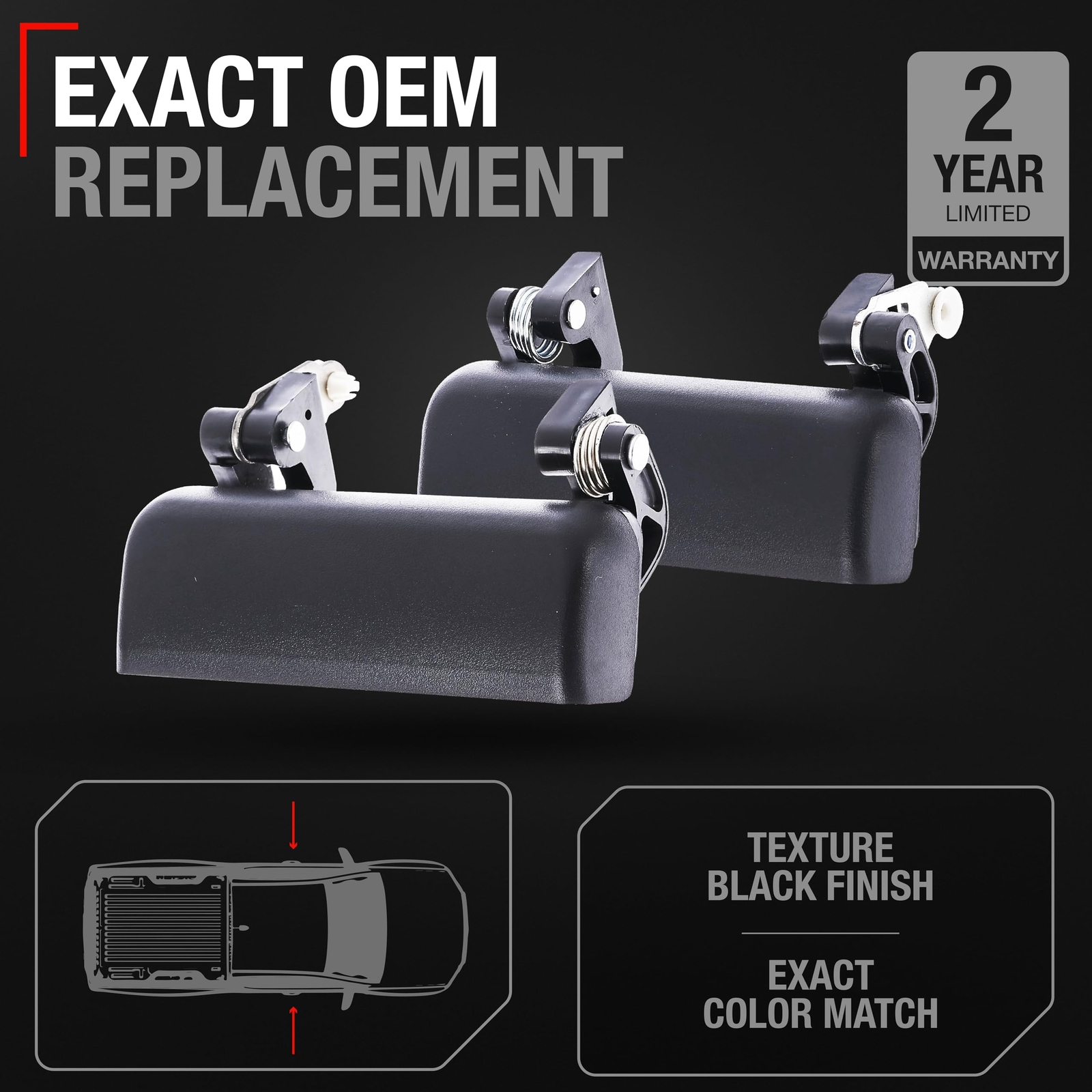 Front Door Handle Set, For 93-00 Ford Ranger, 94-00 Mazda B2300 B3000 B4000