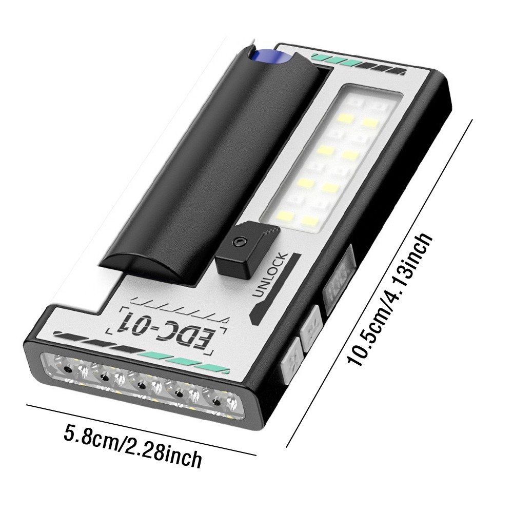 Pocket LED Flashlight Magnetic USB Rechargeable Mini Torch Portable Work Light