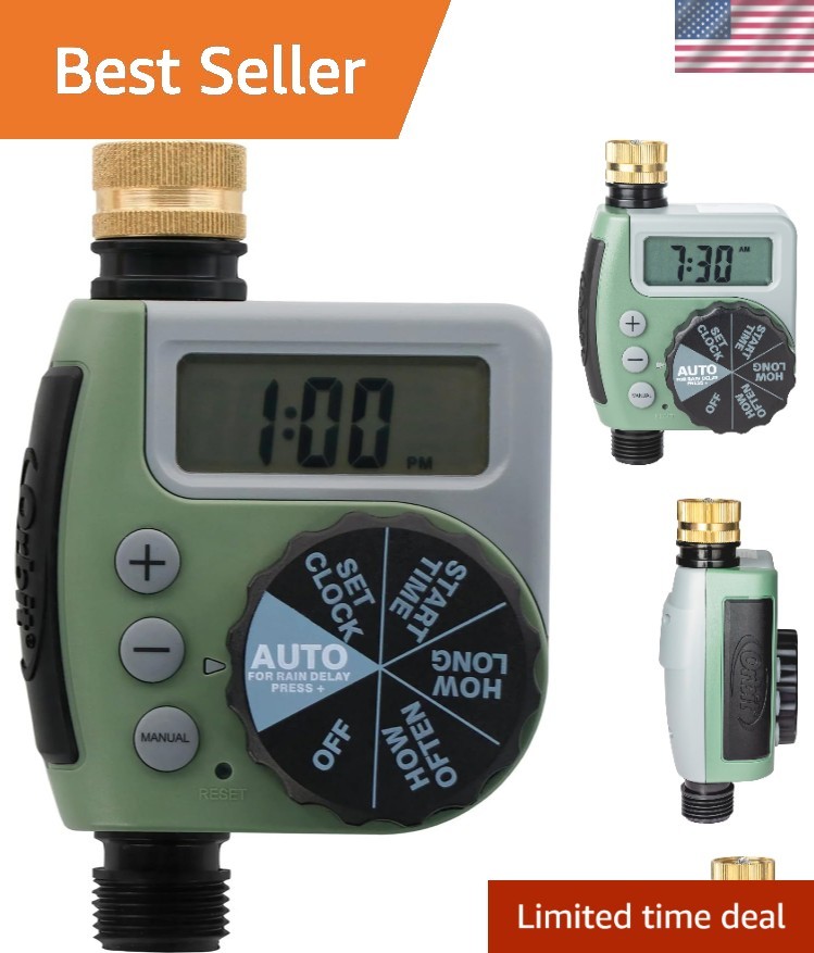 One Outlet Single-Dial Hose Faucet Timer - Easy Programmable - For Garden Wat...