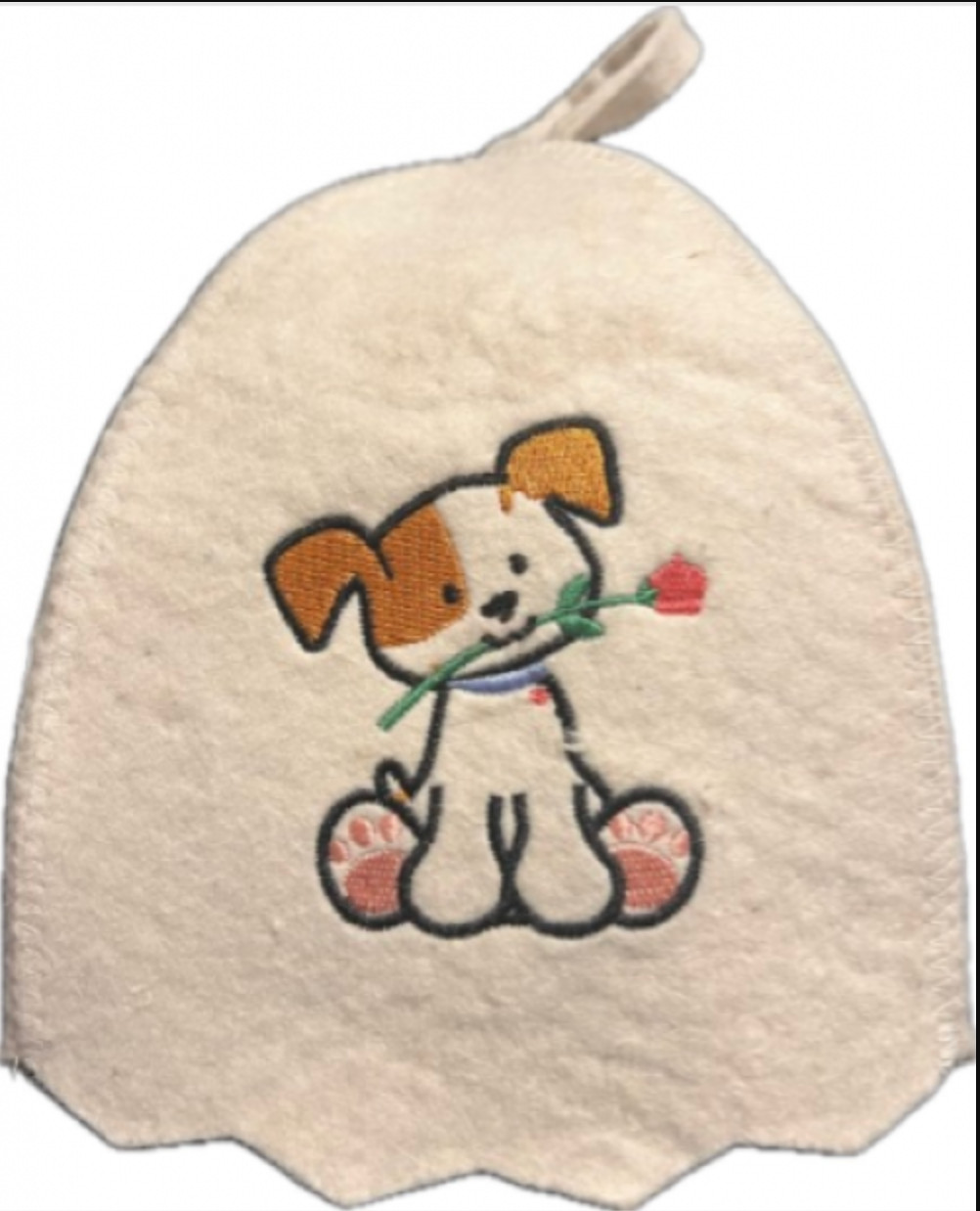 Sauna hat for kids -  Dog, wool 100%